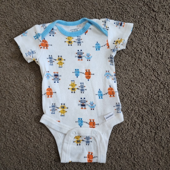 White/Blue Robot Onesie, NB - Picture 2 of 5